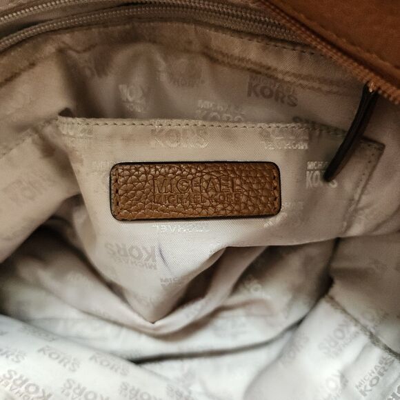 MICHAEL KORS Whipped Chelsea Leather Shoulder Bag Purse Handbag Acorn - Picture 6 of 10